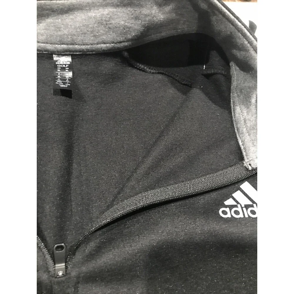 Adidas Golf Men's 1/4 Zip Pullover Fleece Mock Neck Jacket Black Sweatshirt XL